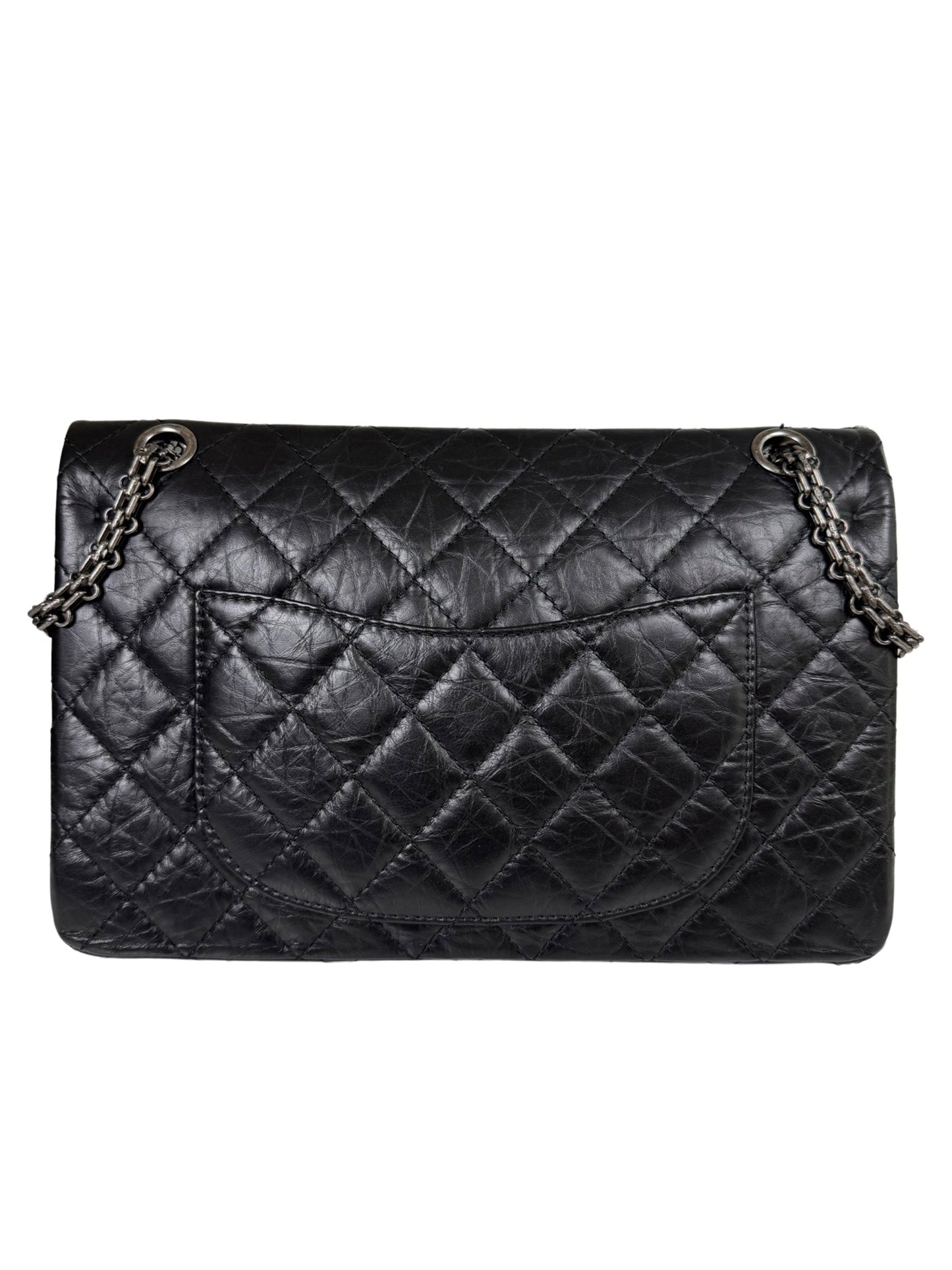 2011 Chanel 2.55 Reissue Aged Calfskin Medium Flap Bag - Black RHW